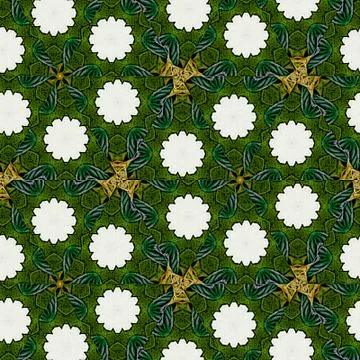 Green continuous floral pattern. Useful as design element for texture print a Illustrazione stock