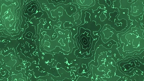 Green contour lines create abstract topographic pattern on Stock Footage 337967036