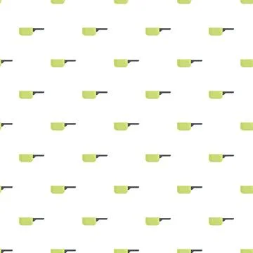 Green cooking pot seamless pattern illustrating kitchenware background Stock Illustration
