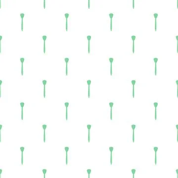 Green cooking spatulas seamless pattern for kitchen background Illustrazione stock