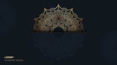 Green cool gradient luxury color mandala art background template Stock Illustration