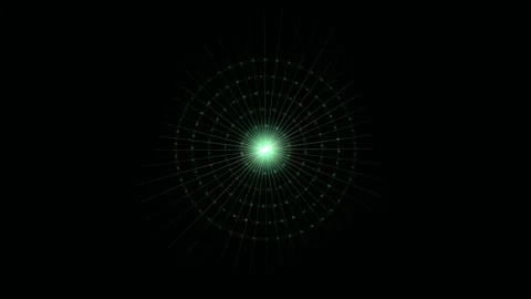 Green core radiates outward in concentric lines against black Stock Footage 330059573