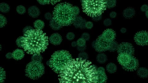 Green Coronavirus Molecules Computer Render Stock Footage 127374722