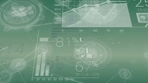 Green Corporate Background With Abstract Elements Of Infographics Stock Footage 71478896