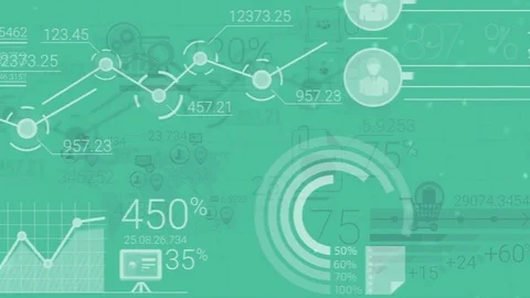 Green Corporate Background With Abstract Elements Of Infographics Stock Footage 71480001