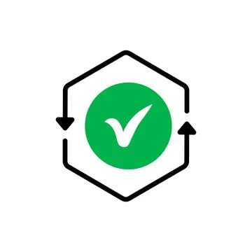 Green correct icon with white background Stock Illustration