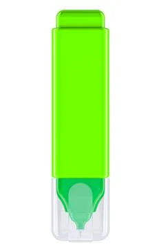 Green Correction Pen, 3D rendering Stock Illustration