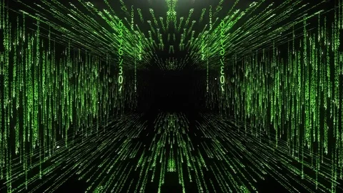 Green corridor from the matrix code Stock Footage 81042855