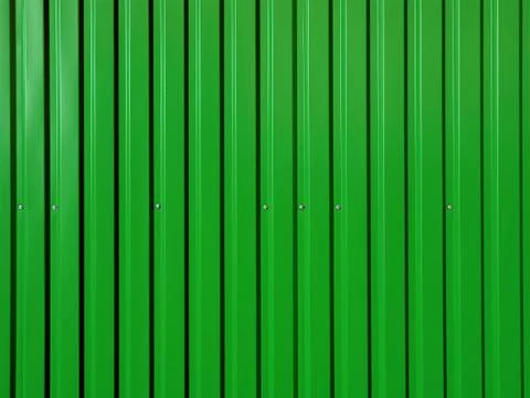Green corrugated surface. Stock Photos