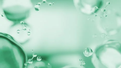 Green cosmetics background with copy space. 3D abstract organic laboratory frame Stock Footage 337481839