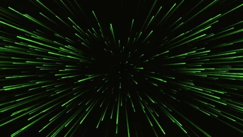  Green Cosmic Light Speed Streaks on Black Background 스톡 동영상 343696068