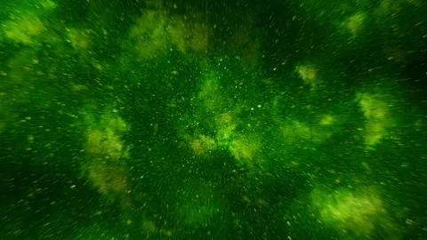 Green cosmic nebula starfield background with fast warp speed motion effect Stock Footage 332108499