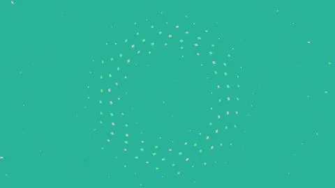 Green cosmic particles forming a circular pattern Illustrazione stock