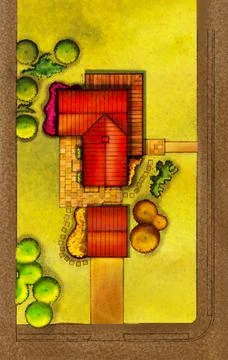 Green Cottage Siteplan Stock Illustration