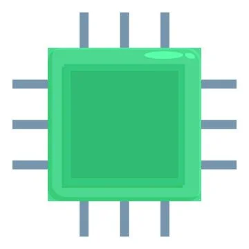 Green cpu chip connecting with pins on motherboard Stock Illustration