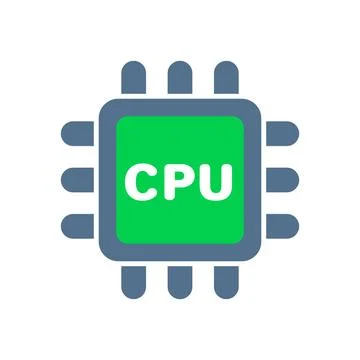 Green CPU icon. Semiconductor. Vector. Stock Illustration