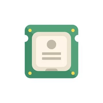 Green cpu processor chip performing operations icon Stock Illustration