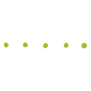 Green crayon dots line doodle painting, points stroke pattern, vector Illustrazione stock