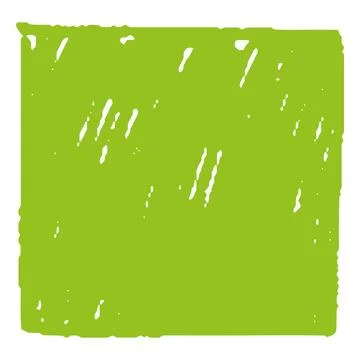 Green crayon geometric square vector shape, scribble rectangular figure chalk or Stock Illustration