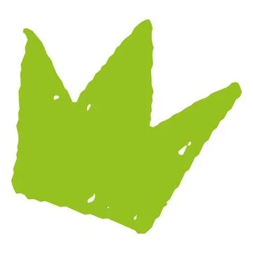Green crayon sketch crown shape, scribble king symbol chalk or pencil texture 스톡 일러스트