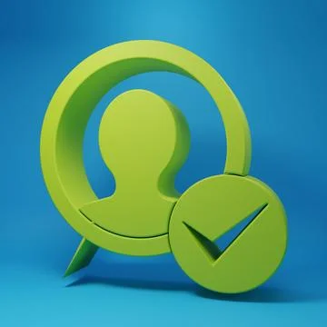 Green Create account screen icon isolated on blue background. Minimalism co.. Stock Illustration