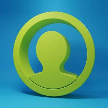 Green Create account screen icon isolated on blue background. Minimalism co.. Stock Illustration