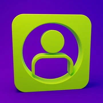 Green Create account screen icon isolated on purple-blue background. Minima.. Stock Illustration