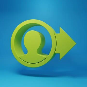 Green Create account screen icon isolated on blue background. Minimalism co.. Stock Illustration
