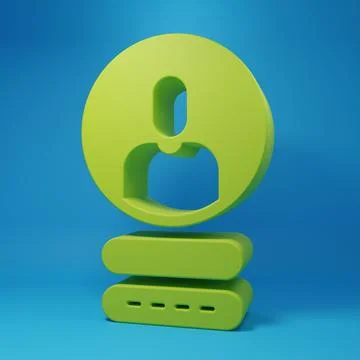 Green Create account screen icon isolated on blue background. Minimalism co.. Stock Illustration