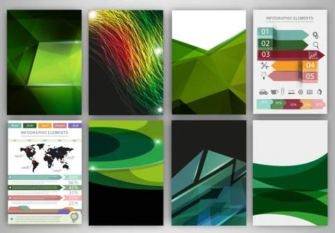 Green creative backgrounds and abstract concept vector icons Stock Illustration