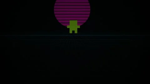 Green creature in purple circle animation. Stock Footage 334189893