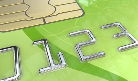 Green Credit Card. Stock Illustration