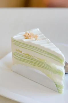 Green crepe cake Foto stock