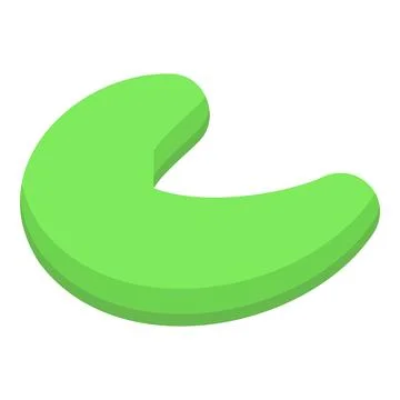 Green crescent shape forming an abstract letter c symbol 스톡 일러스트