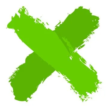 Green criss cross brushstroke delete sign Stock-Illustration