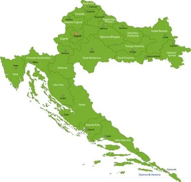Green Croatia map Stock Illustration