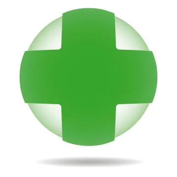 Green cross in the circle 库存插图