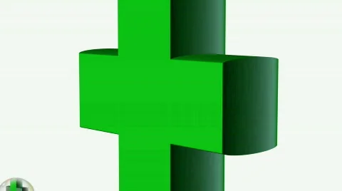 Green cross rotating Stock Footage 681757