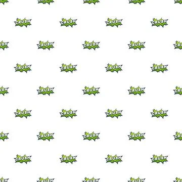 Green crush text comic speech bubble pattern Illustrazione stock