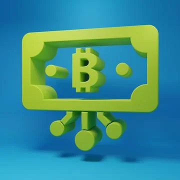 Green Cryptocurrency bitcoin in circle with microchip circuit icon isolated.. Stock Illustration