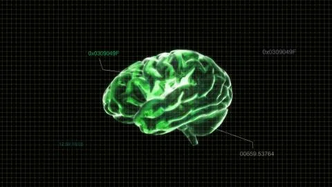 Green crystal brain timecode Stock Illustration