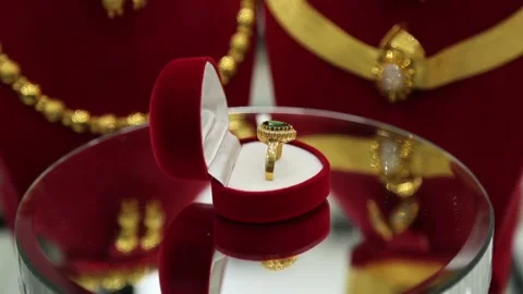 Green Crystal Ruby Ring Close Up Stock Footage 339706044