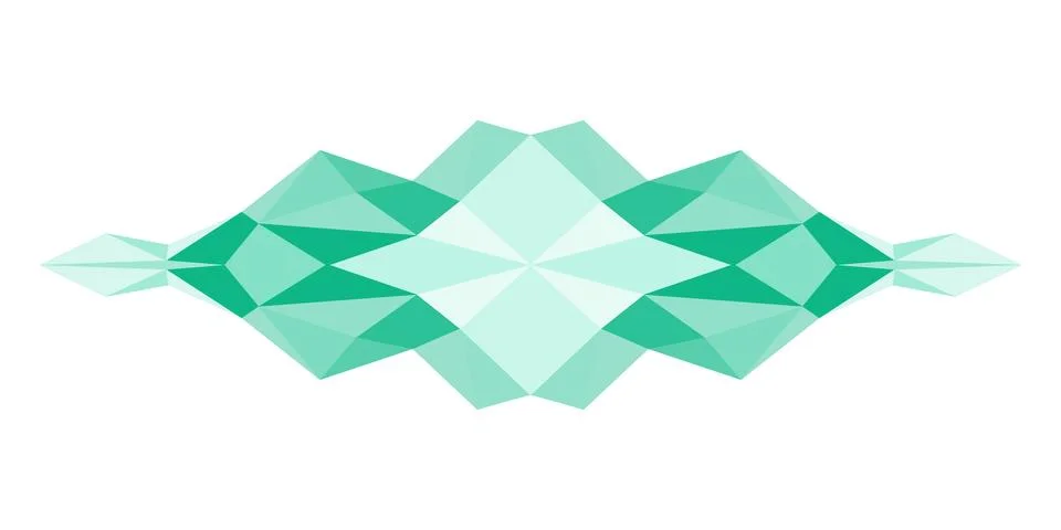 Green crystal shape brochure element design Ilustración de archivo