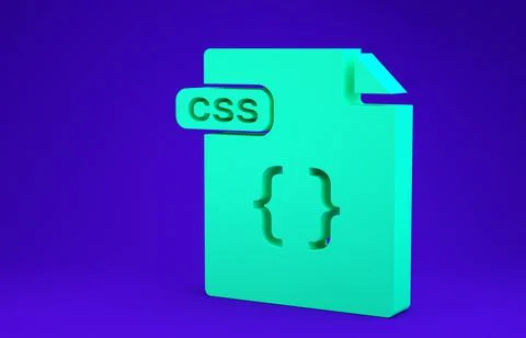 Green CSS file document. Download css button icon isolated on blue background イラスト素材