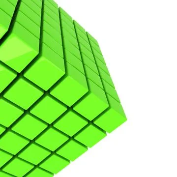 Green cube abstract technology background Stock Illustration