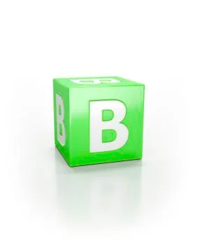 Green cube, B Ilustração Stock