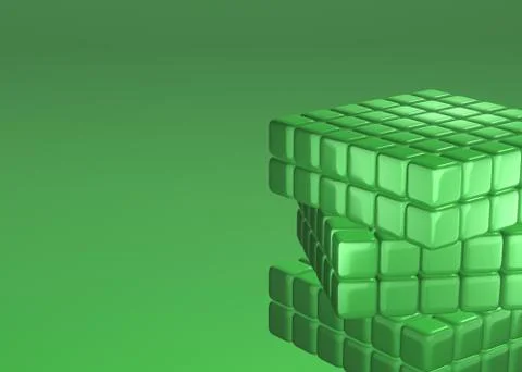 Green cube background Stock Illustration