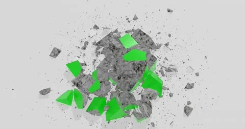 The green cube breaks apart Stock Footage 156905396