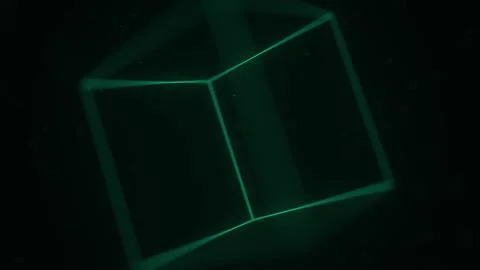 Green cube. Computer graphics related 3D rendering 스톡 일러스트