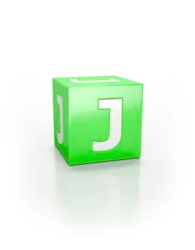 Green cube, J 스톡 일러스트